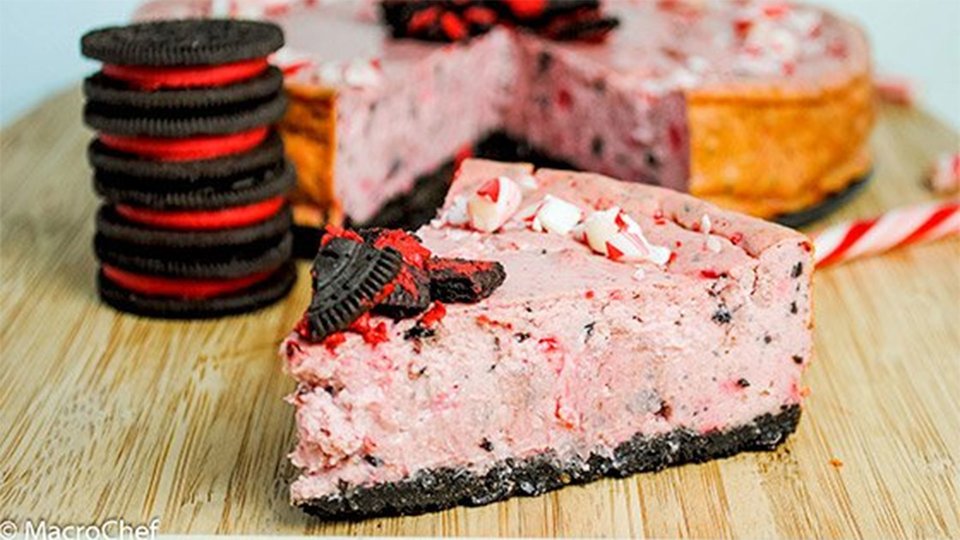 Peppermint Oreo Protein Cheesecake