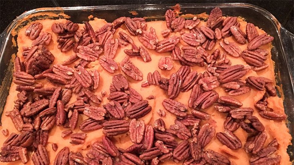 Sweet-Potato Casserole With Brown Sugar Pecans