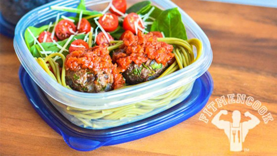 Lean Beef Spinach Meatball Pasta