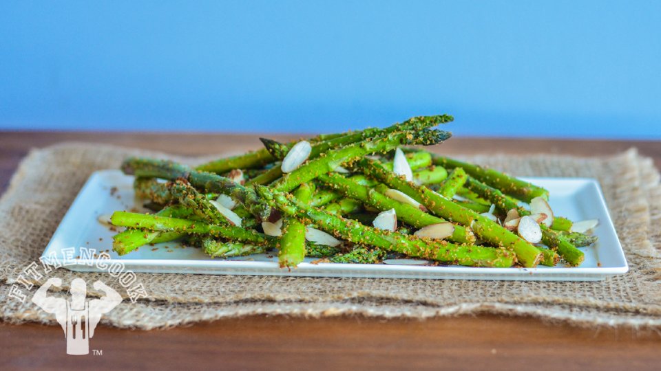 Grilled Asparagus with Panko, Parmesan, and Almonds