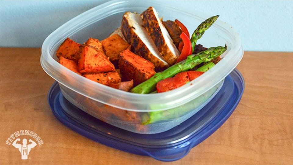 Grilled Chicken, Spicy Southwest Sweet Potato, Asparagus, And Bell Pepper Stir-Fry