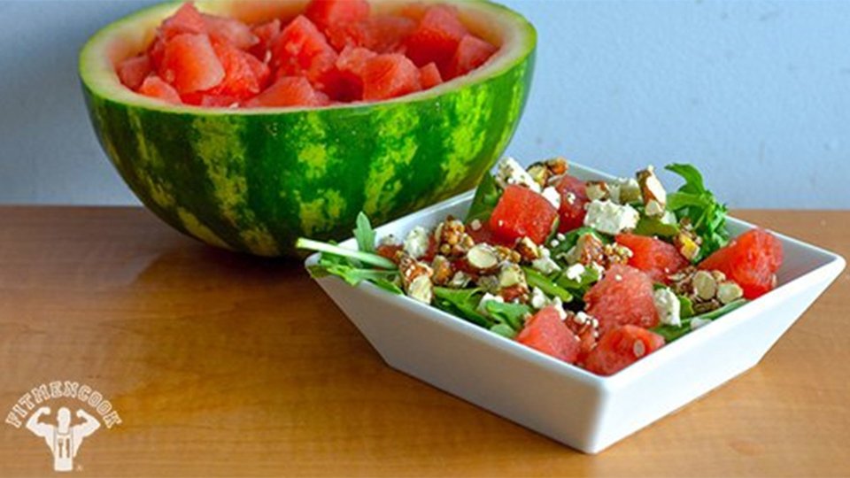 Arugula, Watermelon, Feta And Kind Bar Salad