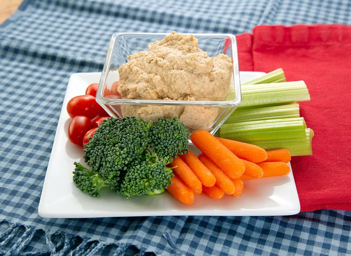 Hummus and veggies. 