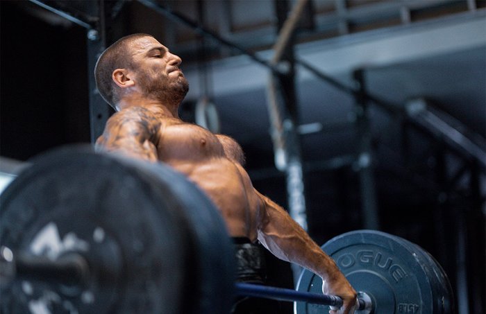 Mat Fraser training with barbell