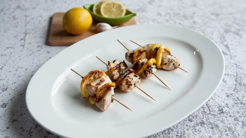 Grilled Chicken and Lemon Skewers