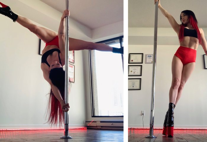 Pole fitness at home. 