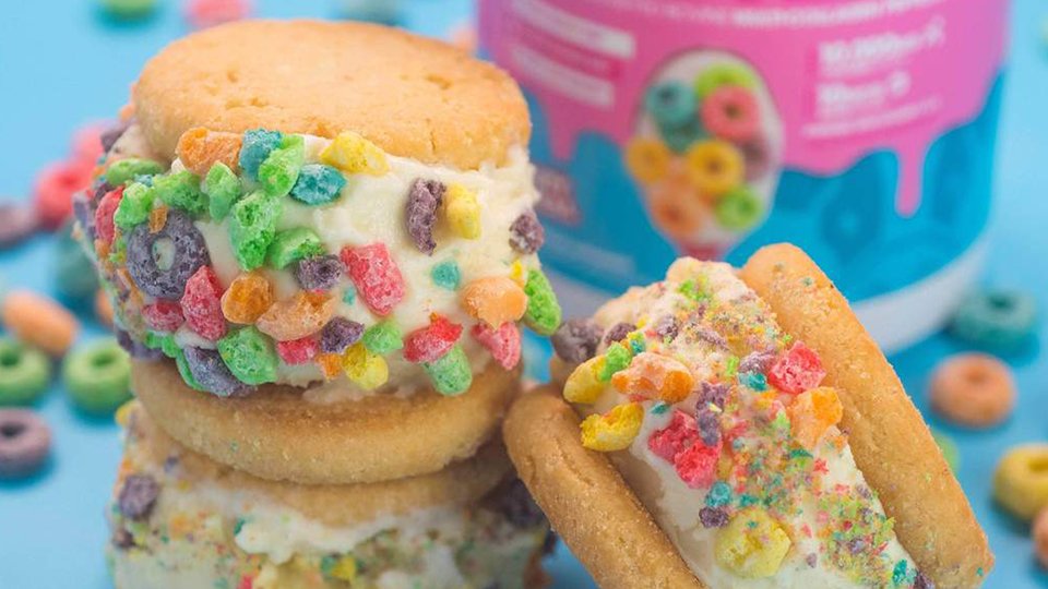 Fruity Cereal Ice Cream Sandwiches