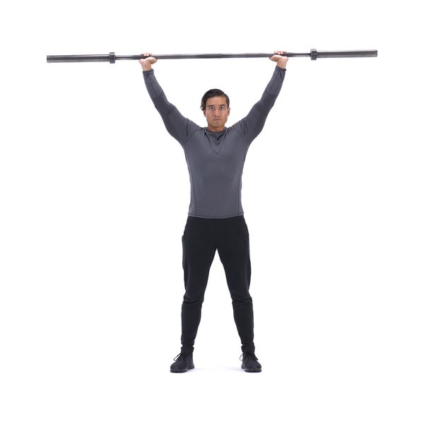 Standing Barbell Press Behind Neck thumbnail image