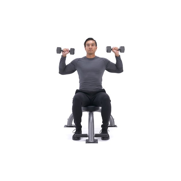 Seated dumbbell shoulder press thumbnail image