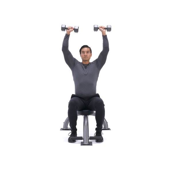 Seated dumbbell shoulder press thumbnail image