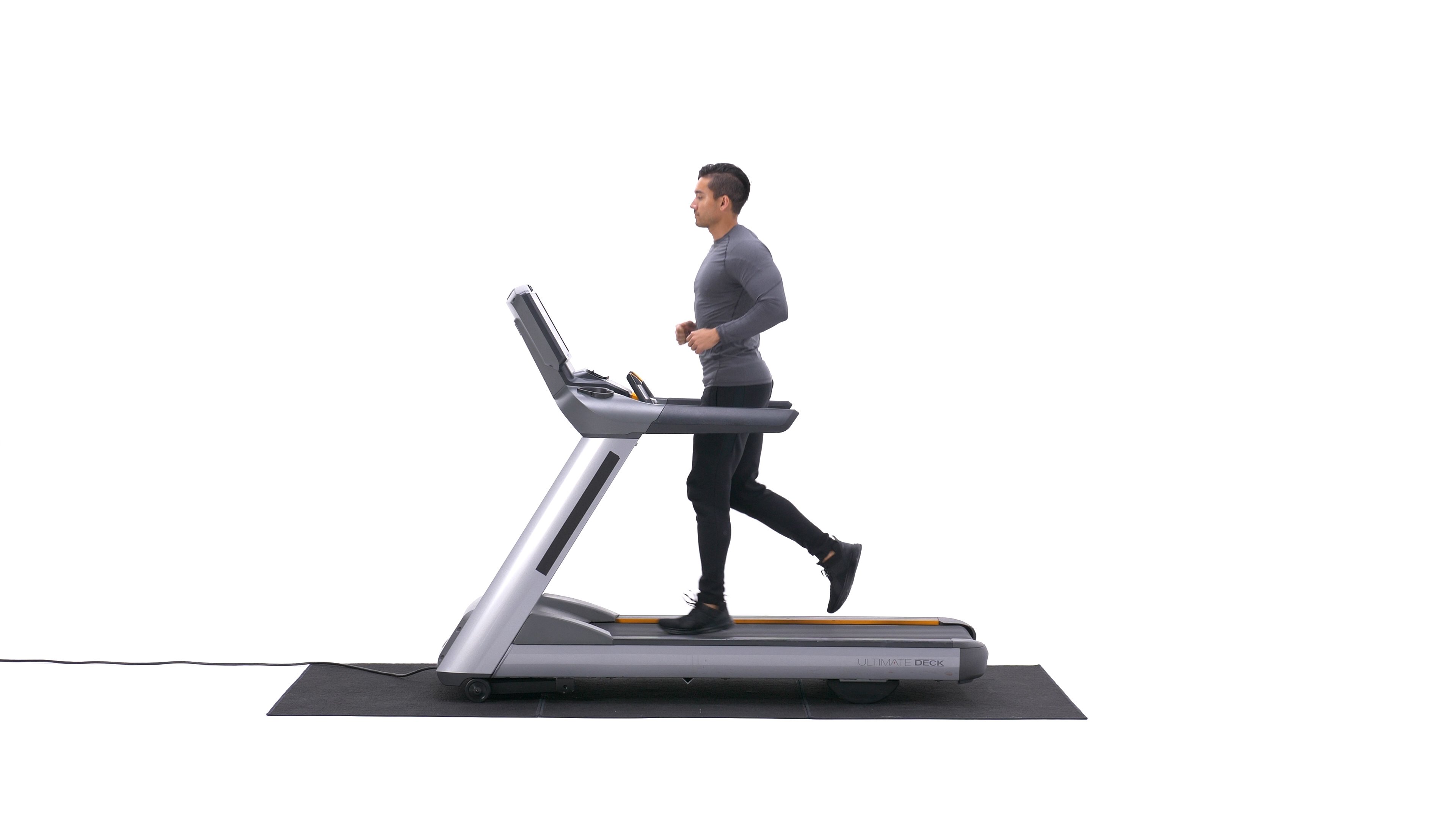 jogging on a treadmill