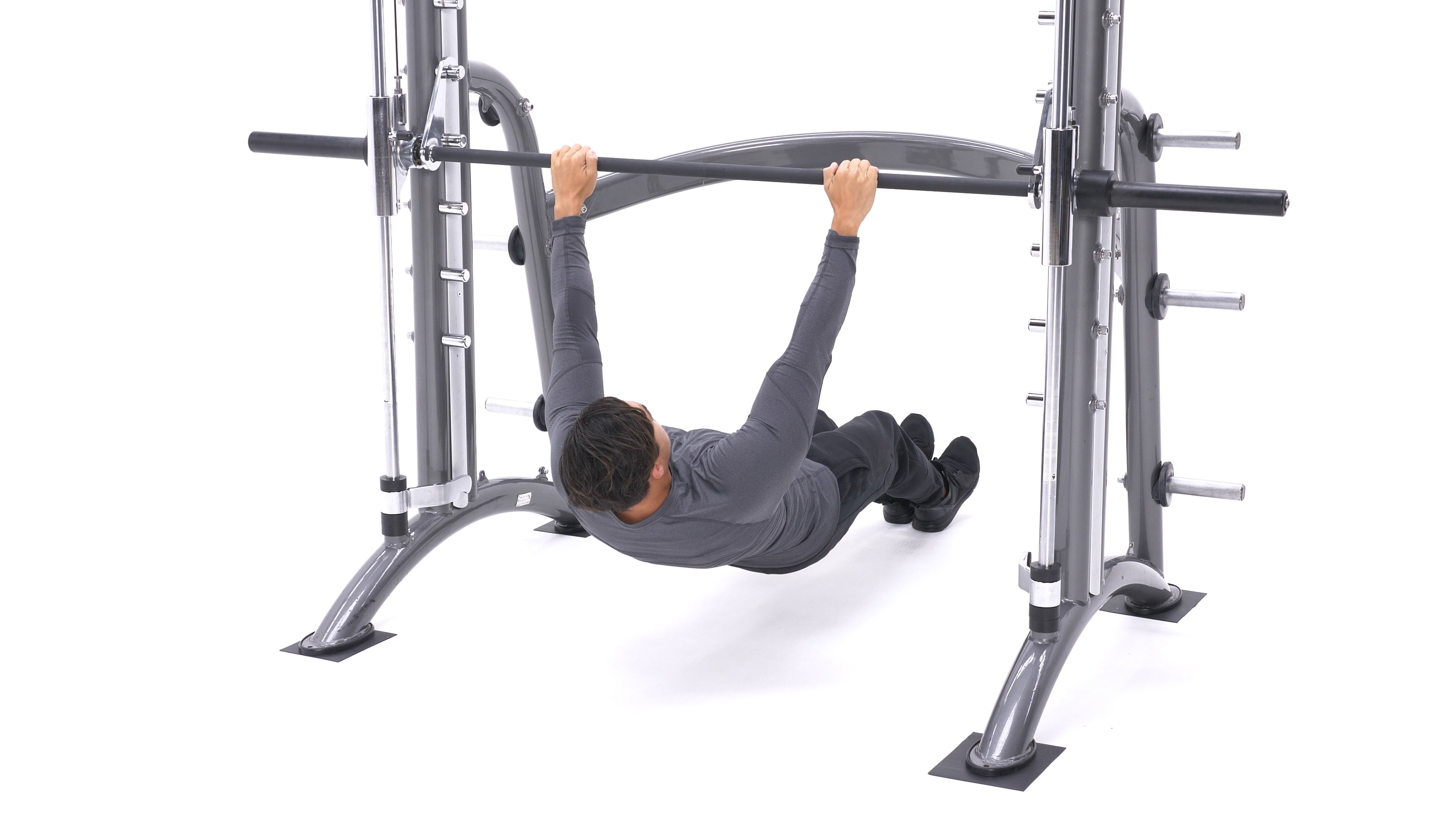 Smith machine inverted row Images.