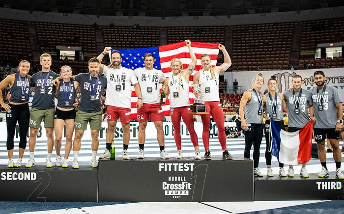 The teams podium