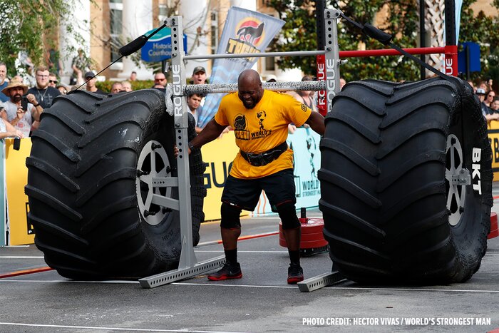 Mark Felix competing in strongman