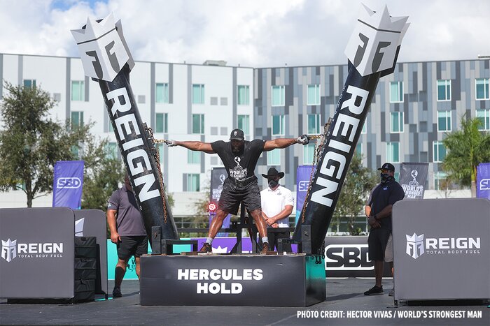 Mark Felix competing in strongman