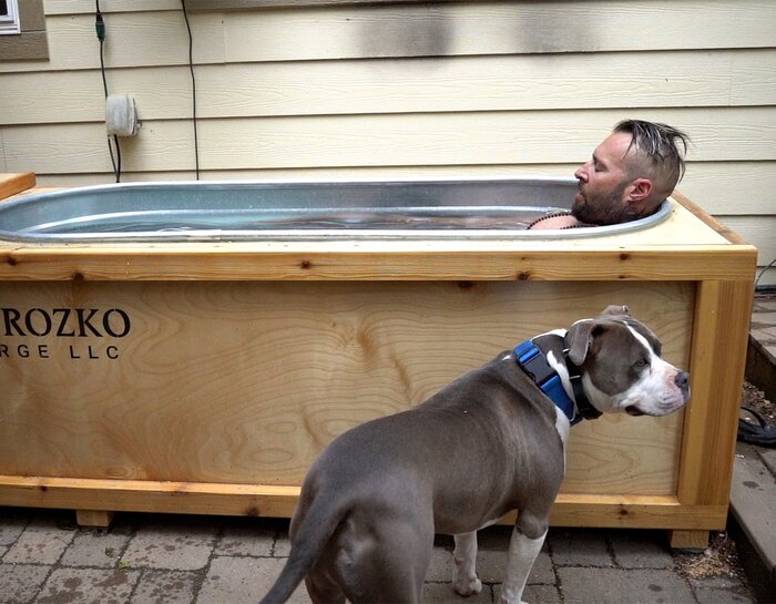 Kris Gethin taking an ice bath