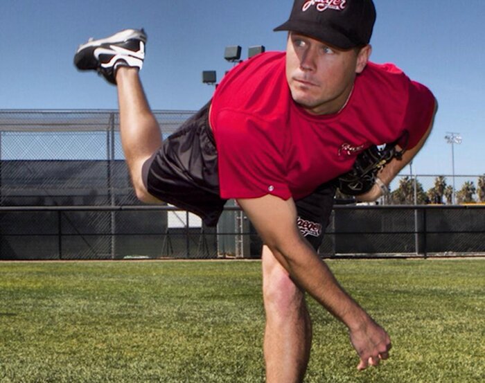 China McCarney playing baseball