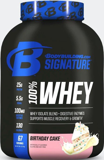 Bodybuilding.com Signature 100% Whey Protein Powder - Birthday Cake