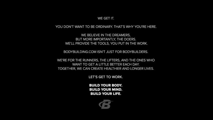 Bodybuilding.coms new mission statement