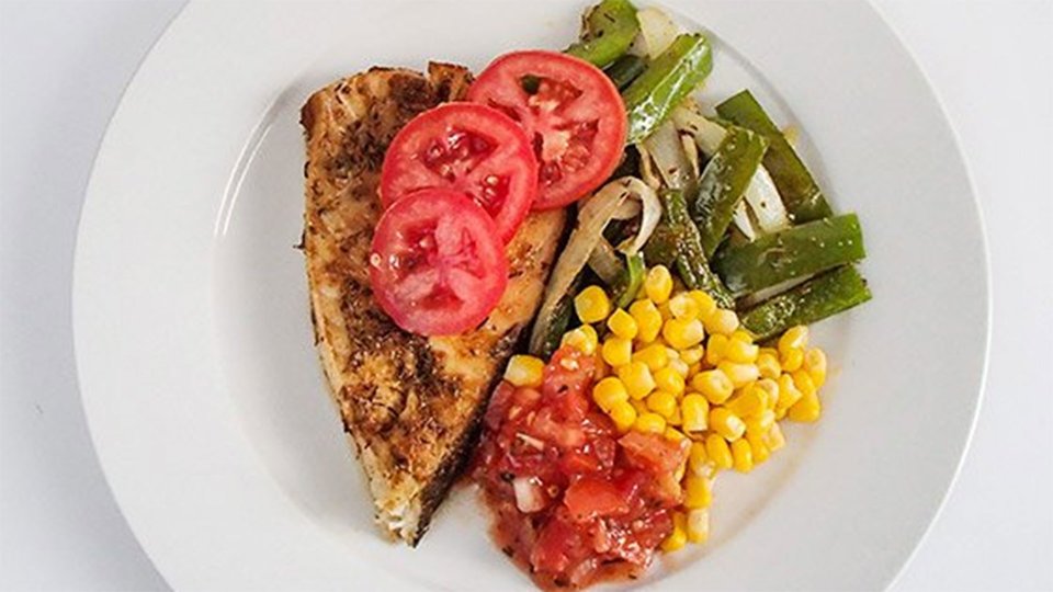 Cajun Halibut With Corn