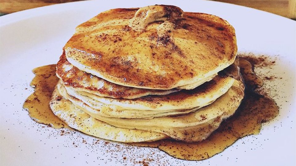 Chocolate Chunk Peanut Butter Protein Pancakes