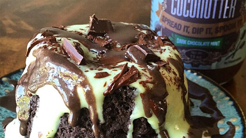 Dark Chocolate Mint Protein Mug Cake