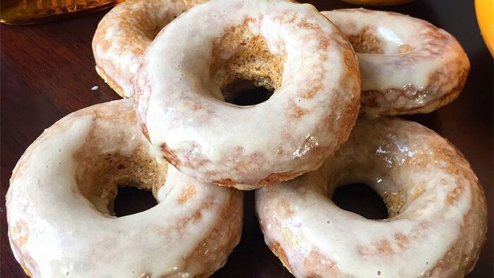 Maple-Glazed Pumpkin Spice Protein Donuts