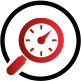 Timer in Magnifying Glass Icon