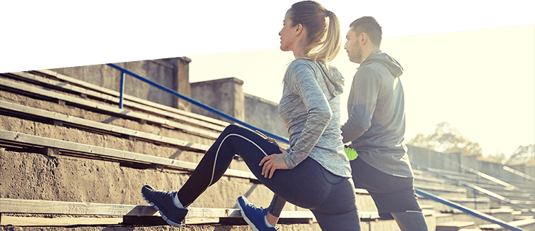 Athletes Stretching