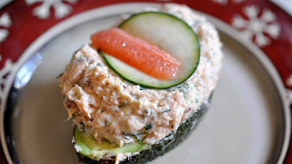 Salmon-Salad-Stuffed Avocado