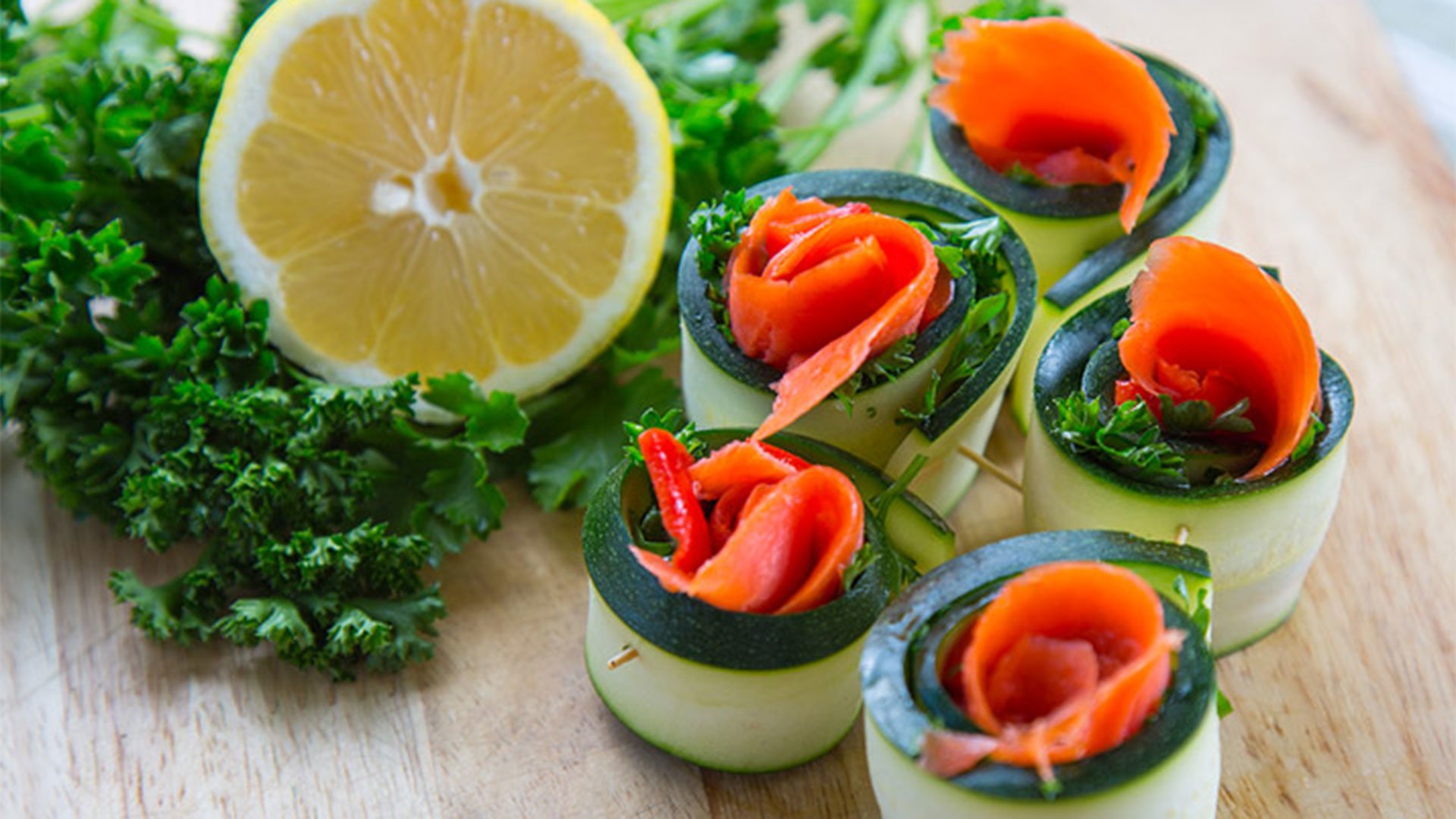 Zucchini Smoked Fish Rolls